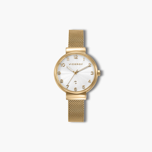 Reloj Viceroy Kiss 41150-05 acero dorado esfera blanca