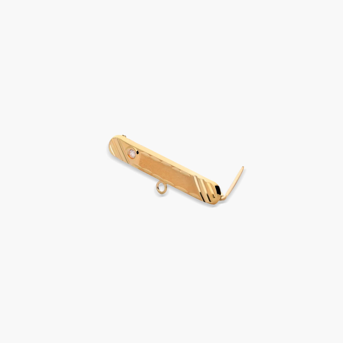 Alfiler bebé barra circonita de oro 18K 30 mm