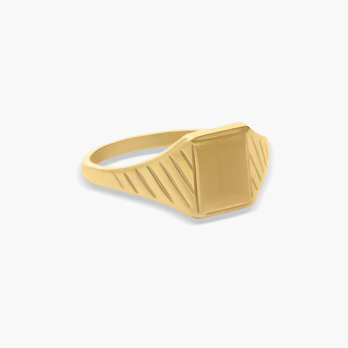 Sello dibujo 2 lados rayado gallón de oro 18K