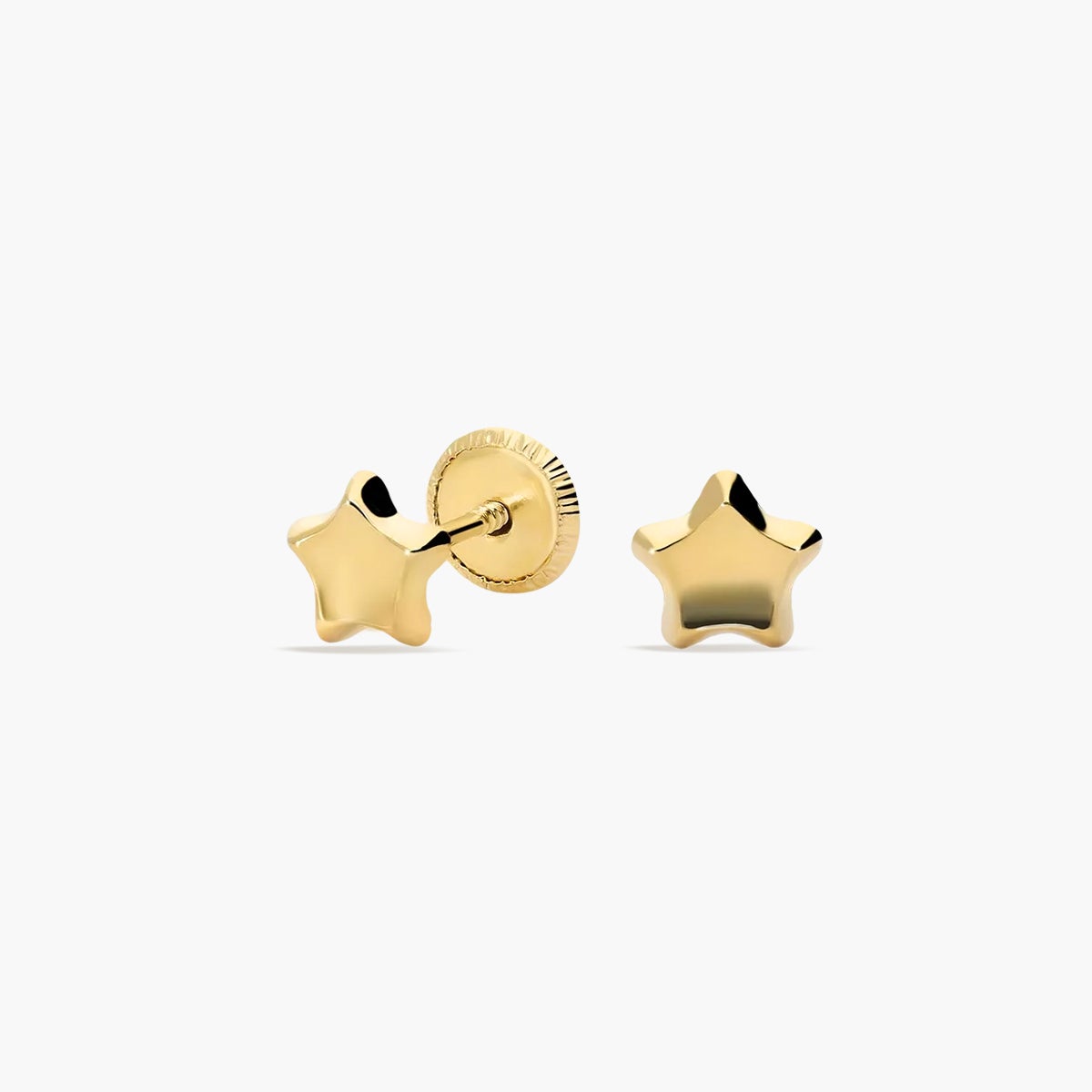 Pendientes estrella de oro 18K 5 mm