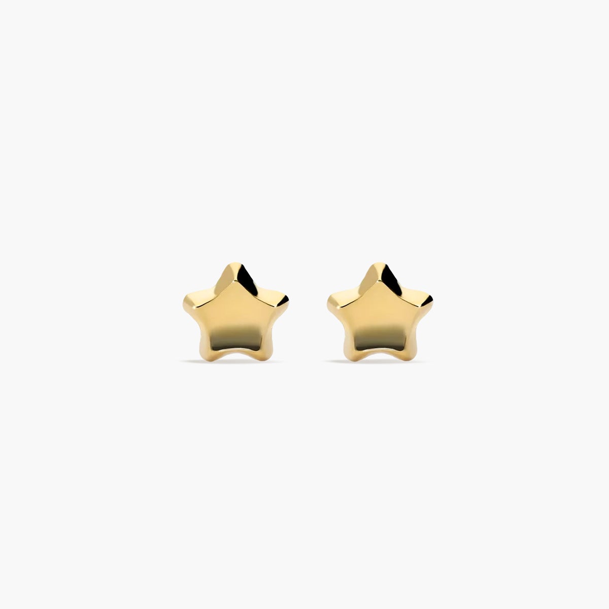 Pendientes estrella de oro 18K 5 mm