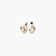 Pendientes de oro 18K con perlas y circonitas 6 mm