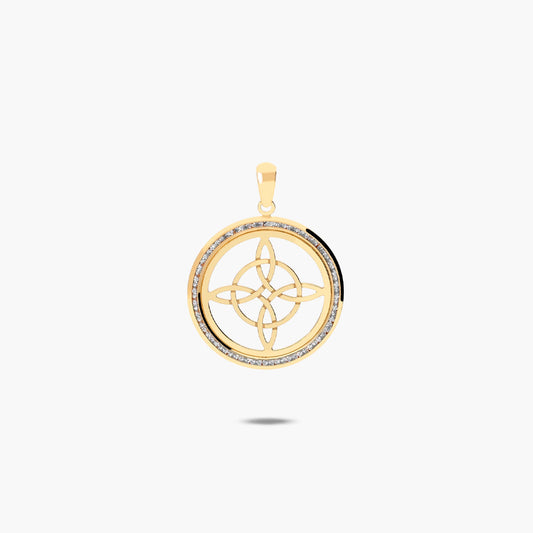 Colgante nudo bruja de oro 18K circonitas 20mm