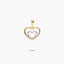 Colgante doble corazón de oro bicolor 18K circonitas 13 mm