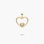 Colgante doble corazón bolitas de oro 18K circonitas 16 mm