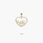 Colgante corazones de oro 18K circonitas 16 mm