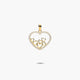 Colgante corazones de oro 18K circonitas 16 mm