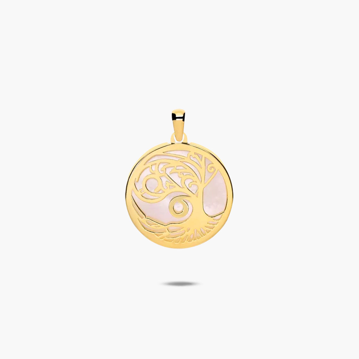 Colgante árbol de la vida de oro 18K nácar 20 mm TREE OF LOVE