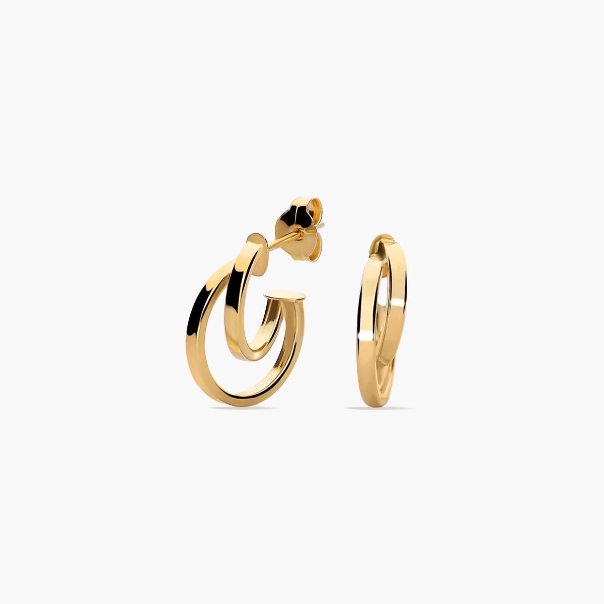Pendientes de aro enlazado de oro 18K 12 mm