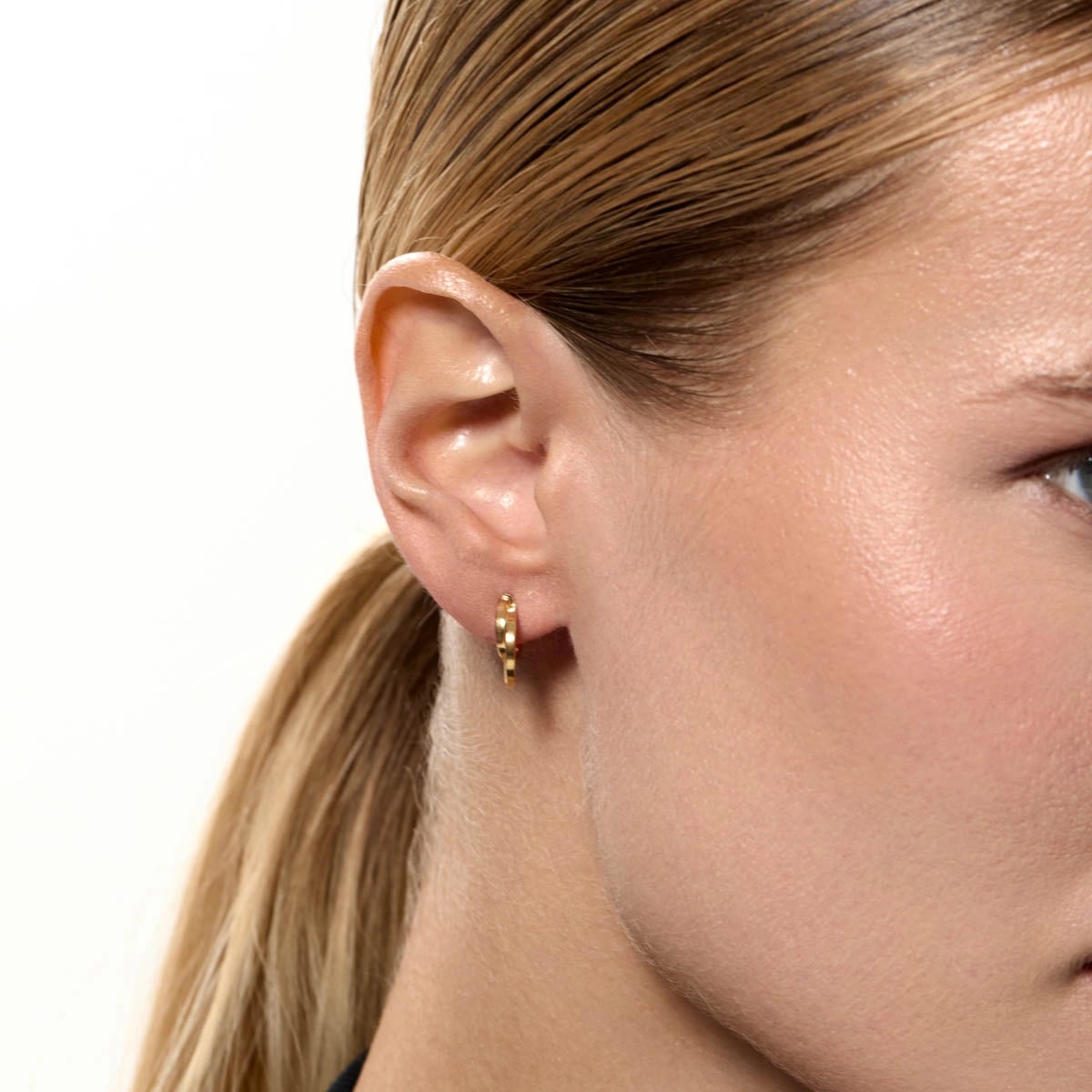Pendientes de aro enlazado de oro 18K 12 mm