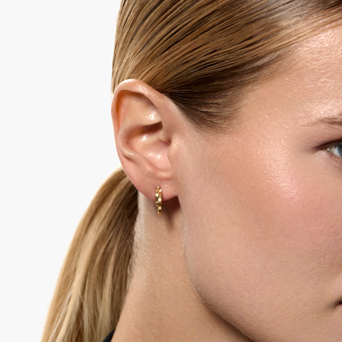 Pendientes de aro enlazado de oro 18K 12 mm