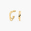 Pendientes de aro enlazado de oro 18K 14 mm