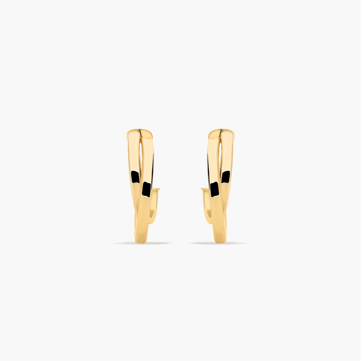 Pendientes de aro enlazado de oro 18K 14 mm