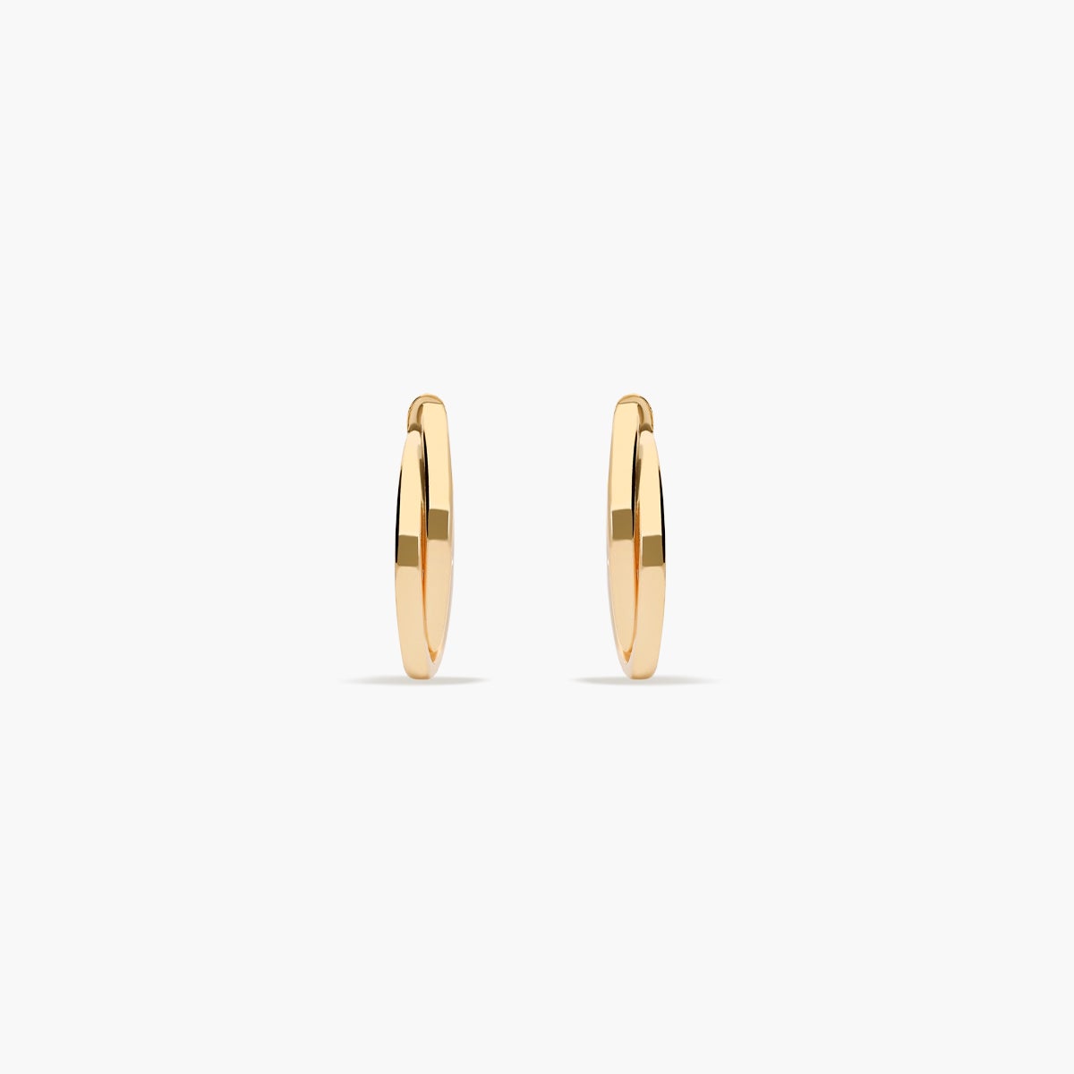 Pendientes de aro enlazado de oro 18K 14 mm