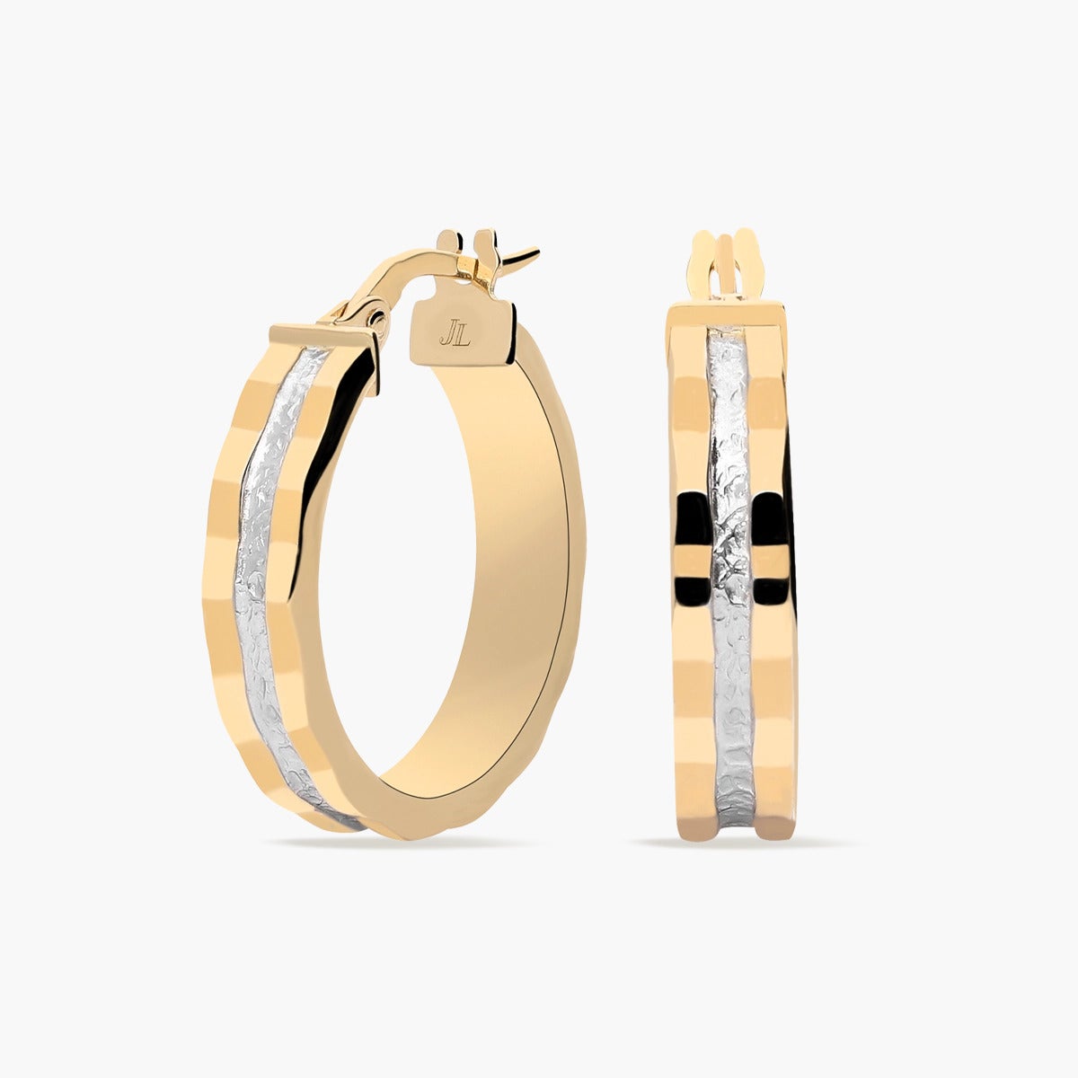 Pendientes de aro de oro bicolor 18K 20 mm MONTE CARLO