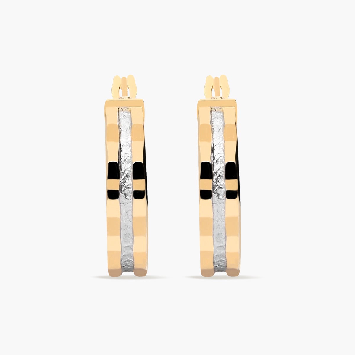 Pendientes de aro de oro bicolor 18K 20 mm MONTE CARLO