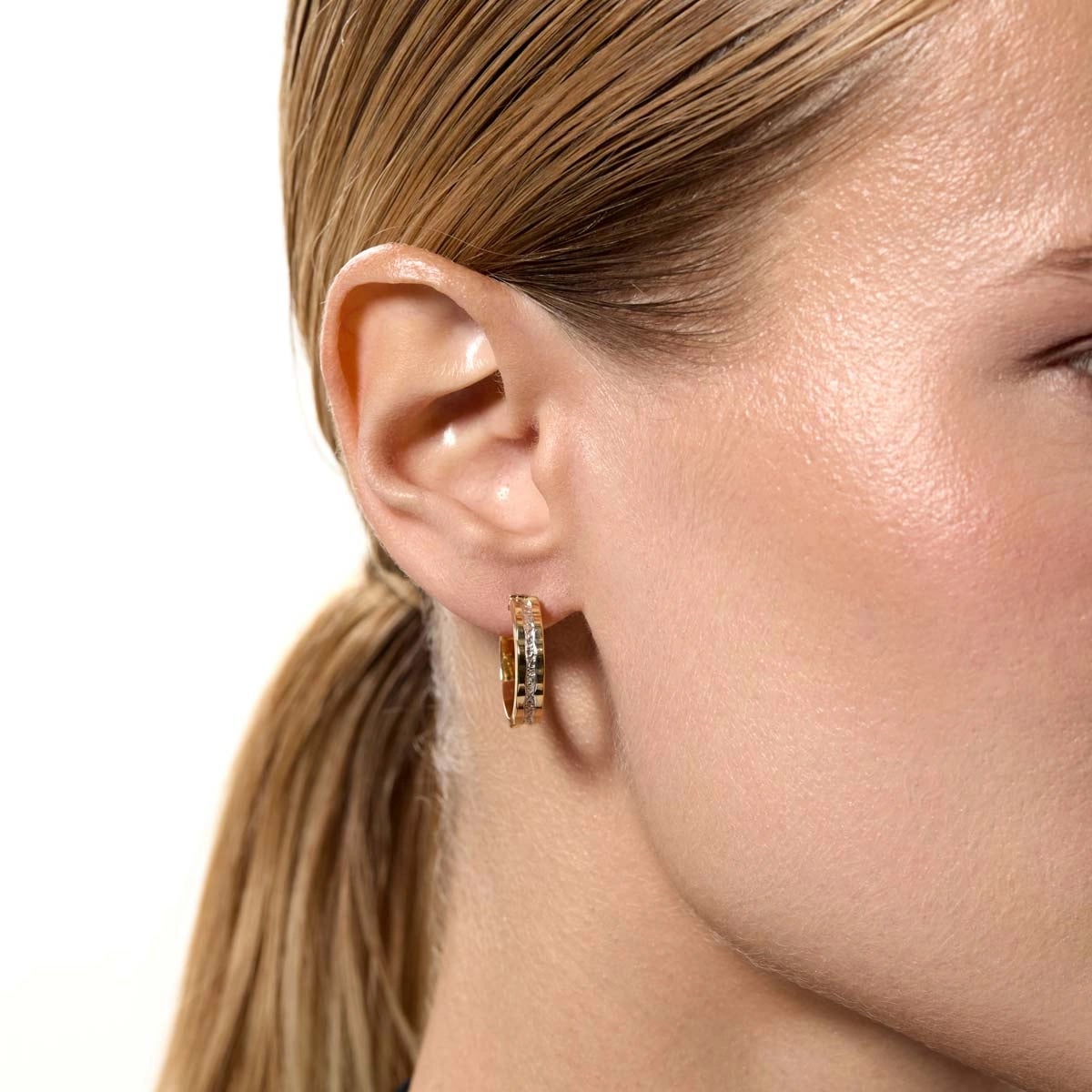 Pendientes de aro de oro bicolor 18K 20 mm MONTE CARLO