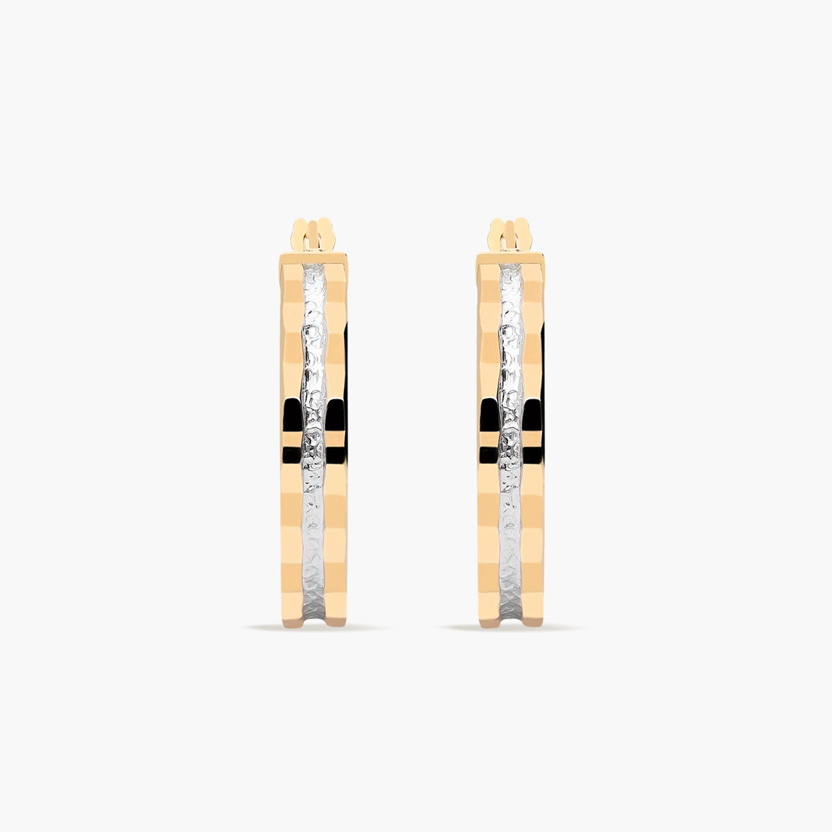 Pendientes de aro de oro bicolor 18K 25 mm MONTE CARLO