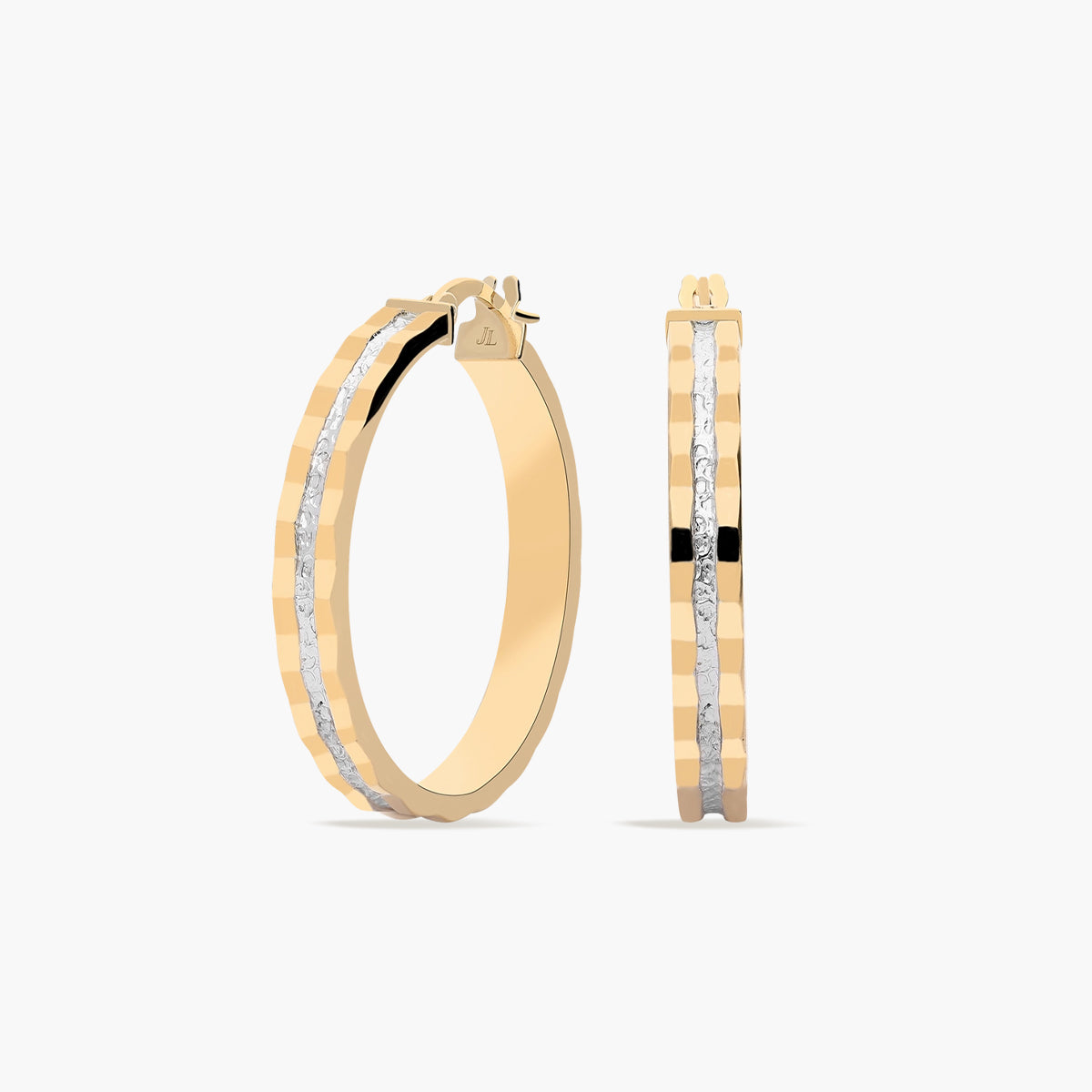 Pendientes de aro de oro bicolor 18K 30 mm MONTE CARLO