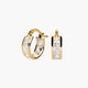 Pendientes de aro de oro 18K circonitas 12 mm