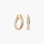 Pendientes de aro de oro 18K circonitas 18 mm