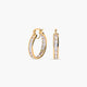 Pendientes de aro de oro 18K circonitas 18 mm