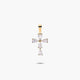 Cruz de oro 18K circonitas talla lágrima