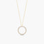 Collar silueta círculo de oro 18K circonitas 14 mm