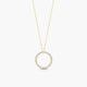 Collar silueta círculo de oro 18K circonitas 14 mm