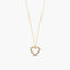 Collar silueta corazón de oro 18K circonitas 7 mm