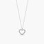 Collar silueta corazón de oro blanco 18K circonitas 7 mm