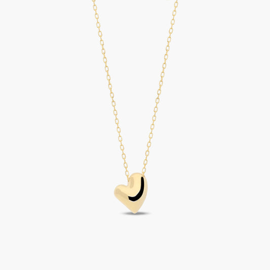 Collar corazón de oro 18K 9 mm