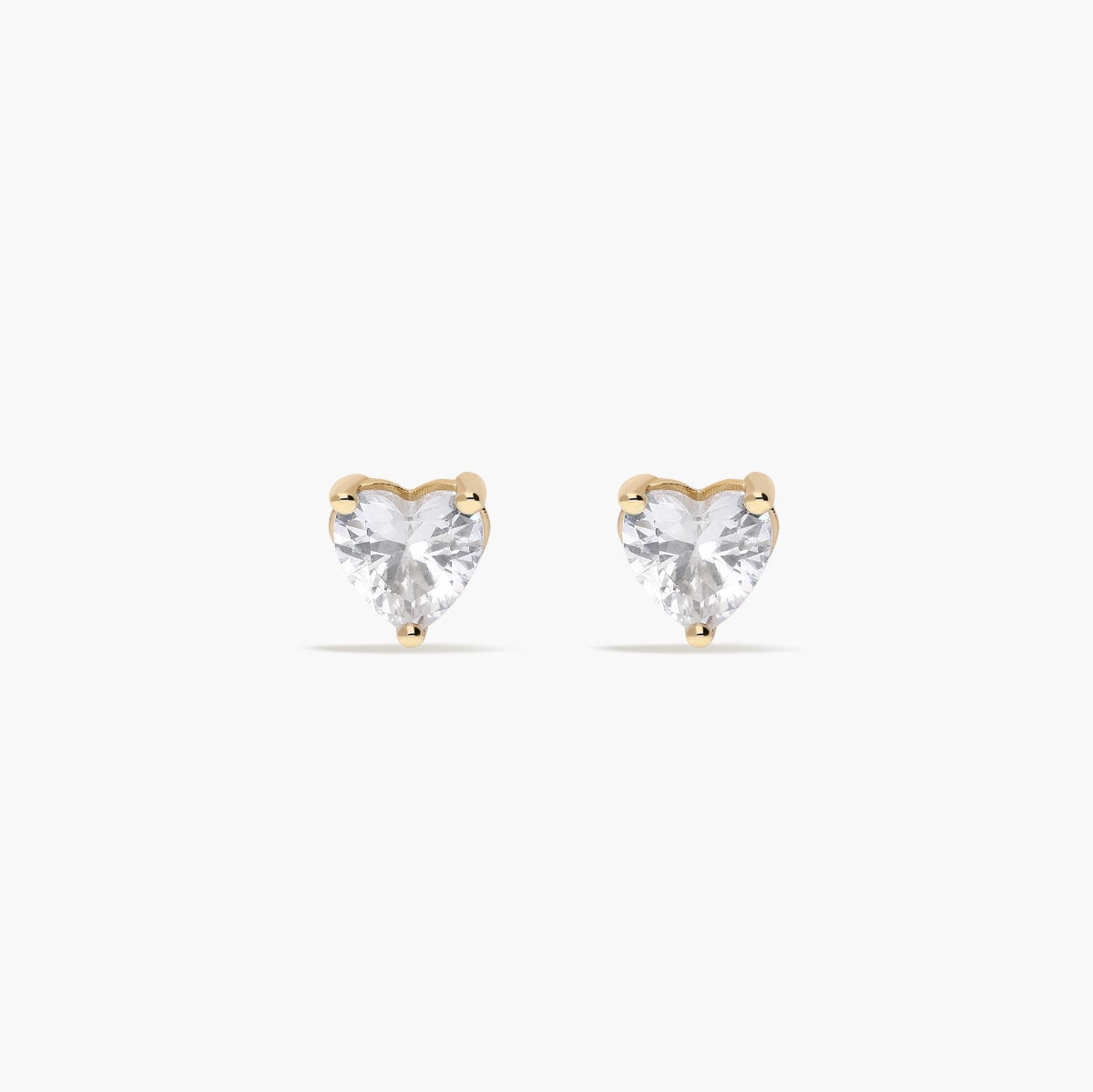 Pendientes corazón de oro 18K circonita 5 mm FANCY LOVE