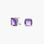 Pendientes de oro blanco 18K amatista violeta 10 mm