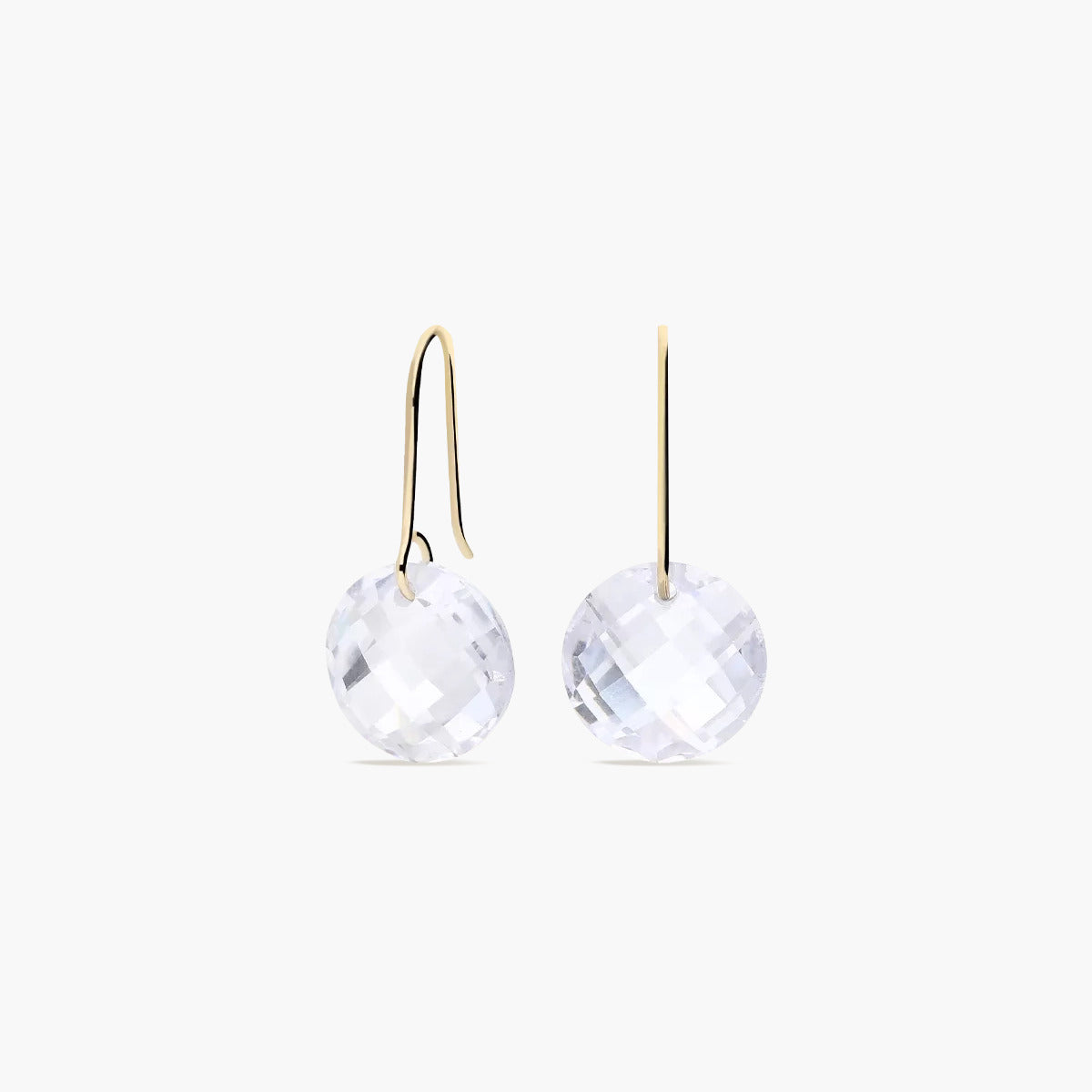 Pendientes largos de oro 18K circonita 22 mm