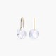 Pendientes largos de oro 18K circonita 22 mm