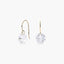 Pendientes largos de oro 18K circonita 18 mm