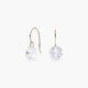 Pendientes largos de oro 18K circonita 18 mm