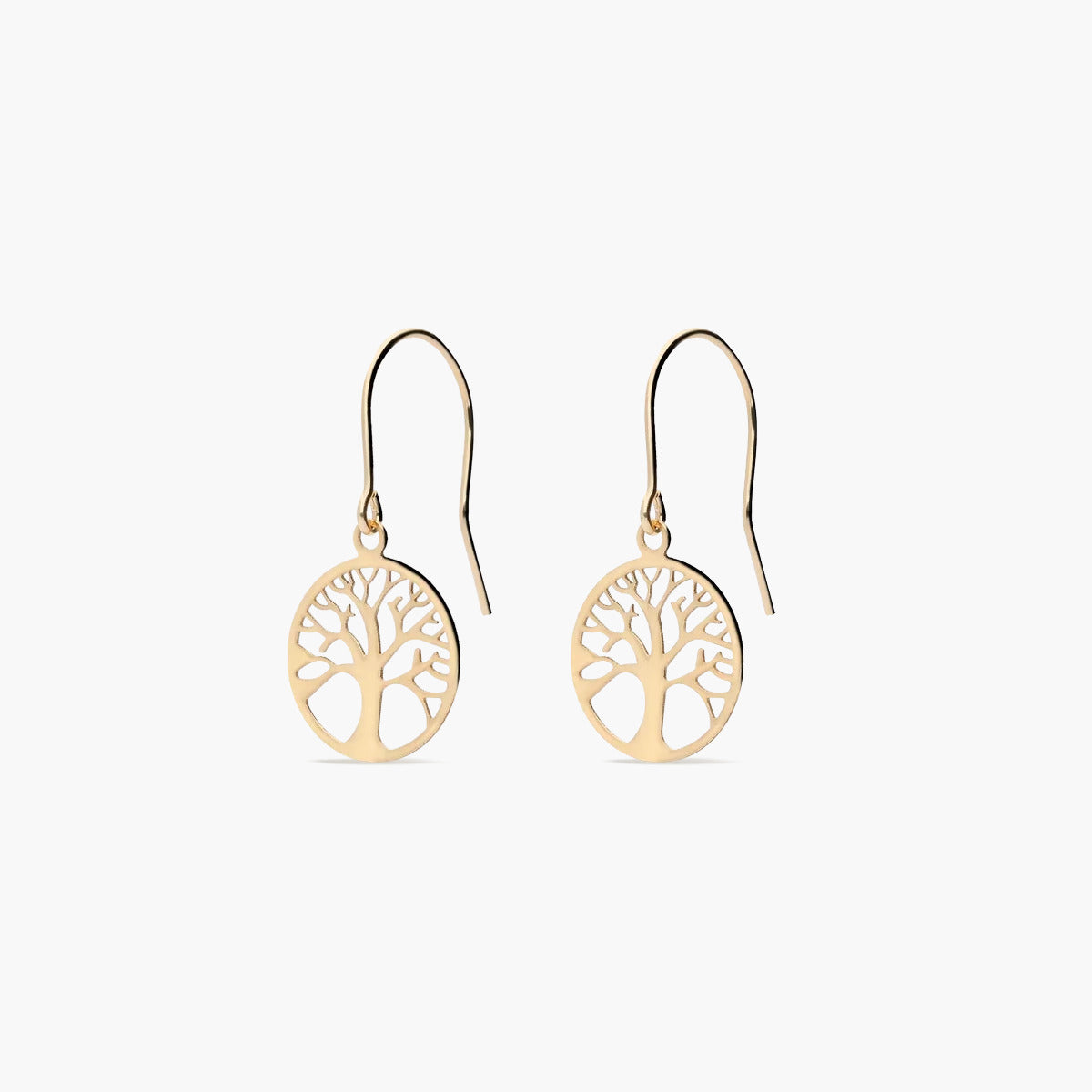 Pendientes largos árbol de la vida de oro 18K 25 mm TREE OF LIFE