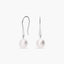 Pendientes largos de oro blanco 18K con perlas 25 mm