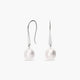 Pendientes largos de oro blanco 18K con perlas 25 mm