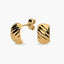 Pendientes rectangular estampado de oro 18K 9 mm