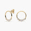 Pendientes de oro 18K tipo aro circonitas 14 mm