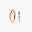 Pendientes de oro 18K tipo aro circonitas 11 mm