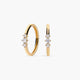 Pendientes de oro 18K tipo aro circonitas 11 mm