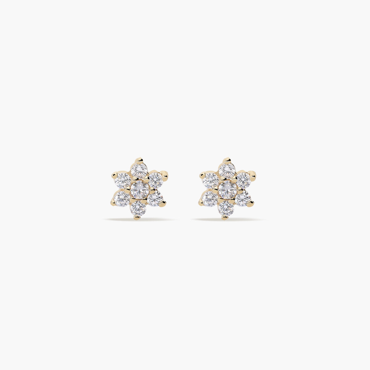 Pendientes de oro 18K circonitas 5 mm