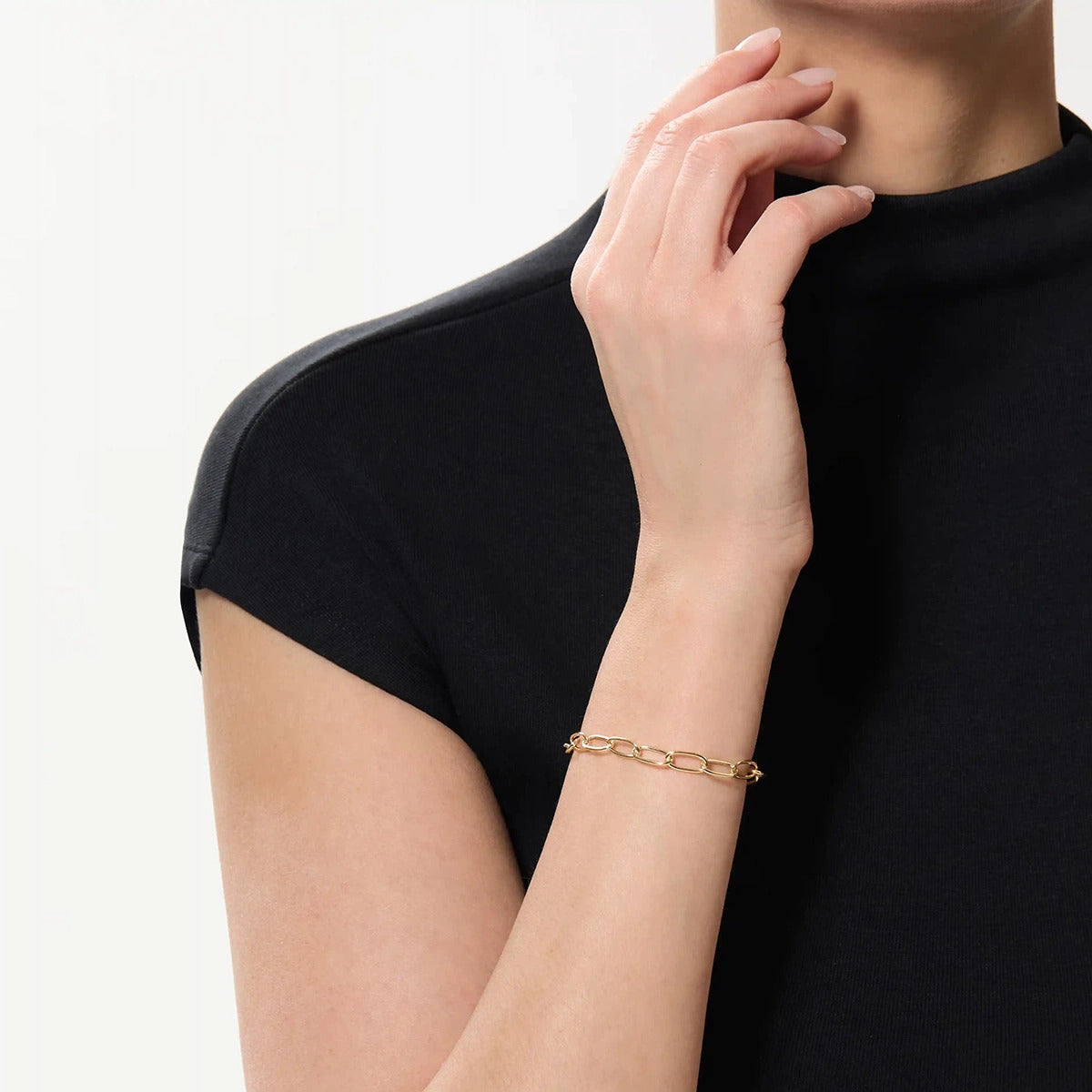 Pulsera de oro 18K eslabón 19 cm
