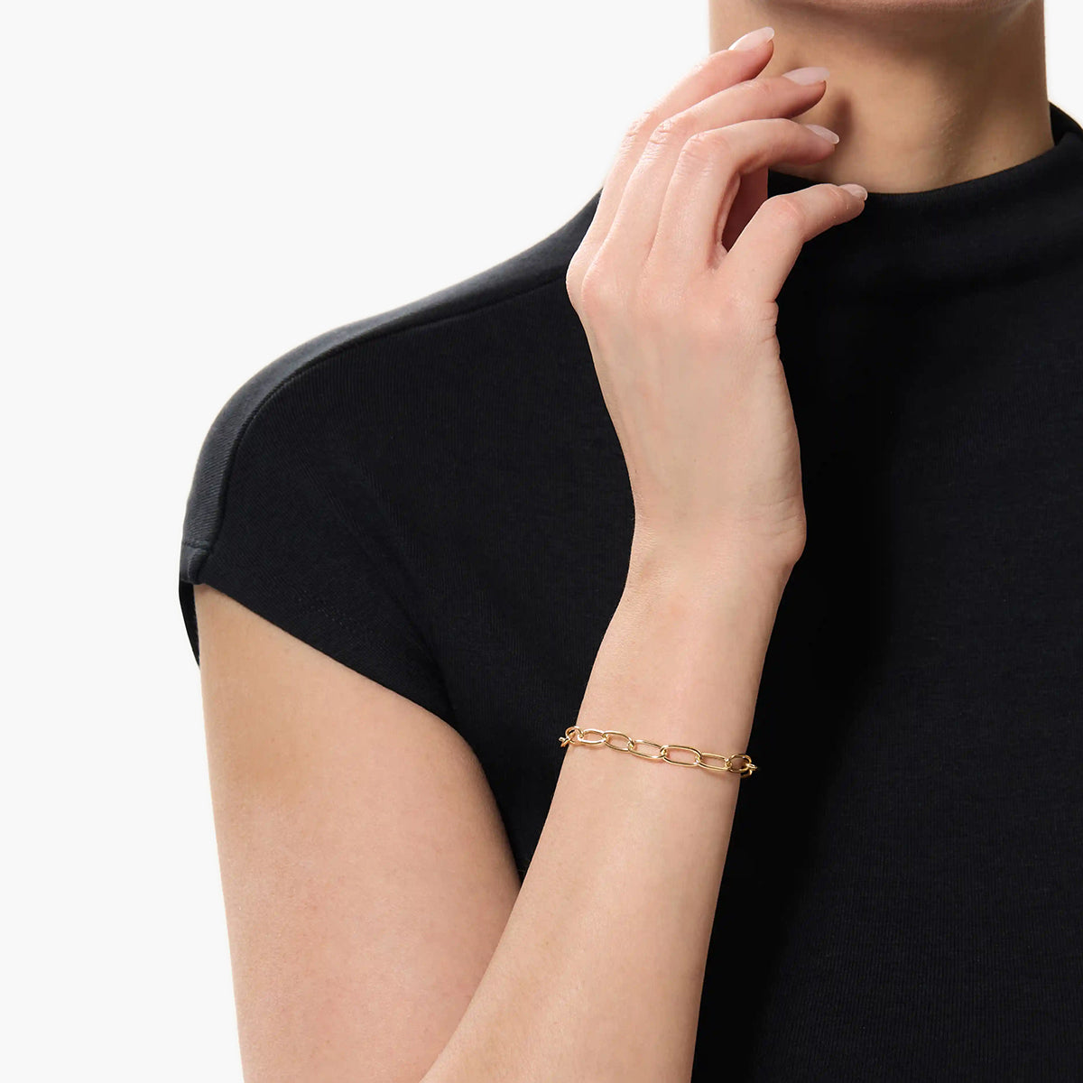 Pulsera de oro 18K eslabón 19 cm