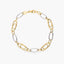 Pulsera de oro bicolor 18K eslabón anillas 20 cm