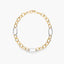 Pulsera de oro bicolor 18K eslabón anillas 19 cm